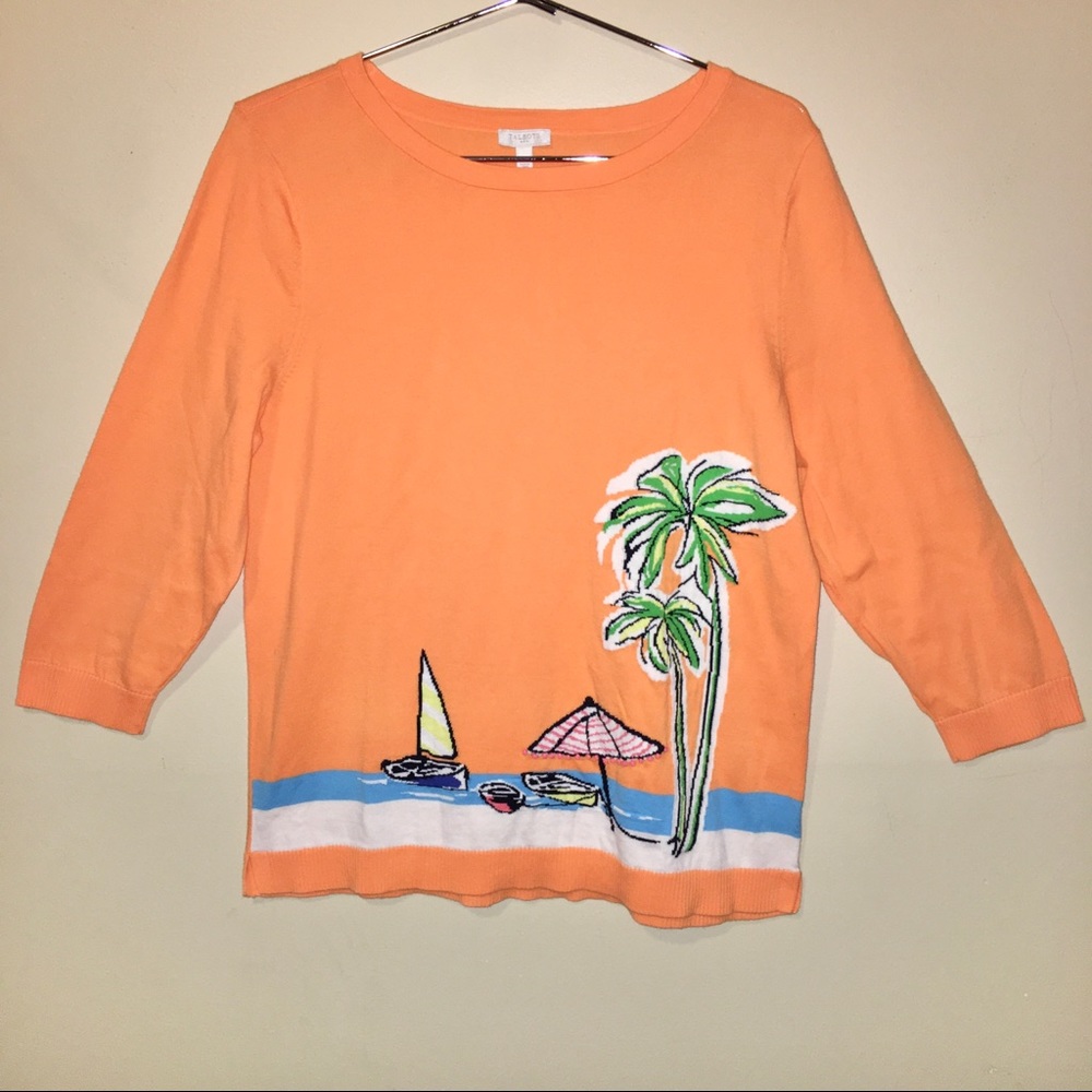 Talbots Sweater Tropical print